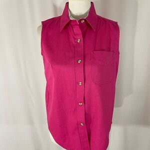 Rods Western Store Pink Sleeveless Button Down Top